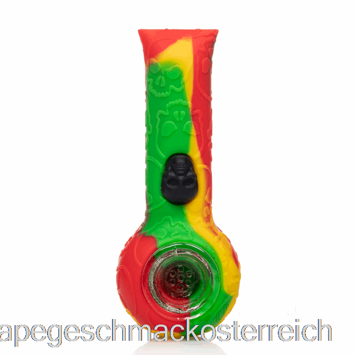 Stratus Silikon-Totenkopf-Handpfeife Rasta (grün/rot/gelb) Vape-Geschmack